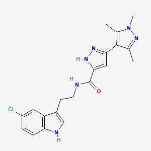 molecular formula C20H21ClN6O B11142388 N-[2-(5-chloro-1H-indol-3-yl)ethyl]-1',3',5'-trimethyl-1'H,2H-3,4'-bipyrazole-5-carboxamide 