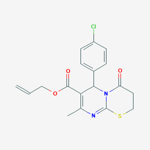 molecular formula C18H17ClN2O3S B11142397 prop-2-en-1-yl 6-(4-chlorophenyl)-8-methyl-4-oxo-3,4-dihydro-2H,6H-pyrimido[2,1-b][1,3]thiazine-7-carboxylate 