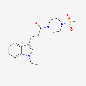molecular formula C19H27N3O3S B11142461 3-(1-isopropyl-1H-indol-3-yl)-1-[4-(methylsulfonyl)piperazino]-1-propanone 