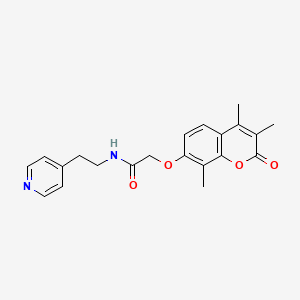 molecular formula C21H22N2O4 B11142472 N-[2-(4-pyridyl)ethyl]-2-[(3,4,8-trimethyl-2-oxo-2H-chromen-7-yl)oxy]acetamide 