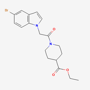 molecular formula C18H21BrN2O3 B11142499 ethyl 1-[(5-bromo-1H-indol-1-yl)acetyl]piperidine-4-carboxylate 