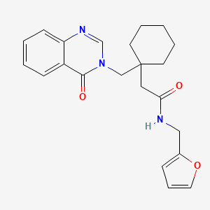 molecular formula C22H25N3O3 B11142504 N-(2-furylmethyl)-2-(1-{[4-oxo-3(4H)-quinazolinyl]methyl}cyclohexyl)acetamide 