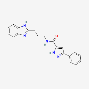 molecular formula C20H19N5O B11142534 N-[3-(1H-benzimidazol-2-yl)propyl]-5-phenyl-1H-pyrazole-3-carboxamide 