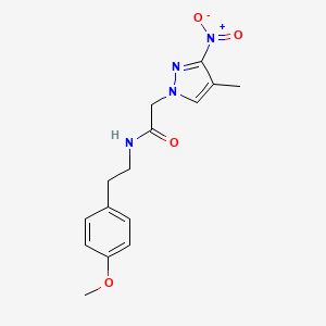 molecular formula C15H18N4O4 B11142612 N-[2-(4-methoxyphenyl)ethyl]-2-(4-methyl-3-nitro-1H-pyrazol-1-yl)acetamide 