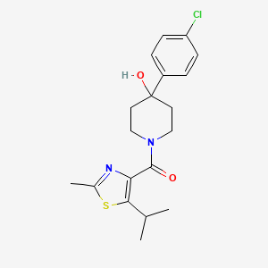 molecular formula C19H23ClN2O2S B11142655 [4-(4-Chlorophenyl)-4-hydroxypiperidino](5-isopropyl-2-methyl-1,3-thiazol-4-yl)methanone 