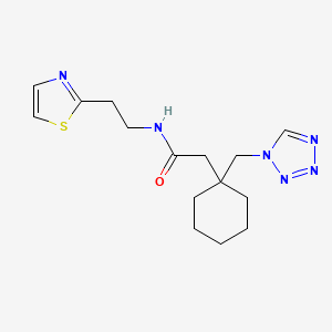 molecular formula C15H22N6OS B11142661 2-[1-(1H-1,2,3,4-tetraazol-1-ylmethyl)cyclohexyl]-N-[2-(1,3-thiazol-2-yl)ethyl]acetamide 