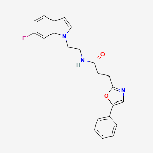 molecular formula C22H20FN3O2 B11142784 N-[2-(6-fluoro-1H-indol-1-yl)ethyl]-3-(5-phenyl-1,3-oxazol-2-yl)propanamide 