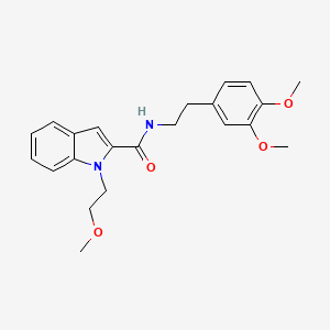 molecular formula C22H26N2O4 B11142790 N-(3,4-dimethoxyphenethyl)-1-(2-methoxyethyl)-1H-indole-2-carboxamide 