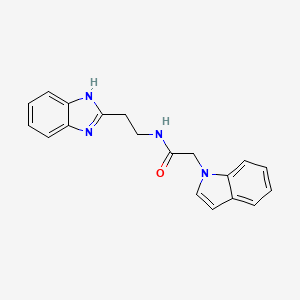 molecular formula C19H18N4O B11142852 N-[2-(1H-1,3-benzimidazol-2-yl)ethyl]-2-(1H-indol-1-yl)acetamide 