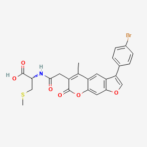 molecular formula C24H20BrNO6S B11143013 N-{[3-(4-bromophenyl)-5-methyl-7-oxo-7H-furo[3,2-g]chromen-6-yl]acetyl}-S-methyl-D-cysteine 