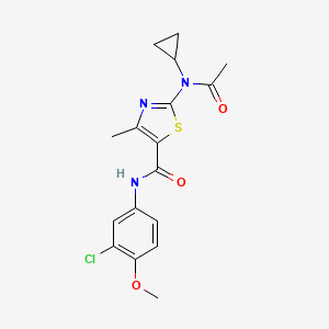 molecular formula C17H18ClN3O3S B11143021 2-[acetyl(cyclopropyl)amino]-N-(3-chloro-4-methoxyphenyl)-4-methyl-1,3-thiazole-5-carboxamide 