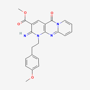 molecular formula C22H20N4O4 B11143061 Methyl 6-imino-7-[2-(4-methoxyphenyl)ethyl]-2-oxo-1,7,9-triazatricyclo[8.4.0.0^{3,8}]tetradeca-3(8),4,9,11,13-pentaene-5-carboxylate 