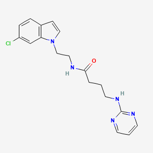 molecular formula C18H20ClN5O B11143136 N-[2-(6-chloro-1H-indol-1-yl)ethyl]-4-(2-pyrimidinylamino)butanamide 