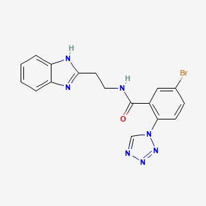 molecular formula C17H14BrN7O B11143254 N-[2-(1H-1,3-benzimidazol-2-yl)ethyl]-5-bromo-2-(1H-1,2,3,4-tetraazol-1-yl)benzamide 