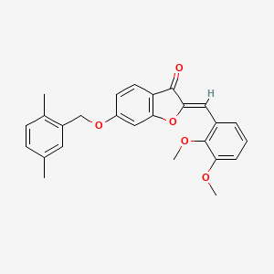 molecular formula C26H24O5 B11143425 (2Z)-2-(2,3-dimethoxybenzylidene)-6-[(2,5-dimethylbenzyl)oxy]-1-benzofuran-3(2H)-one 