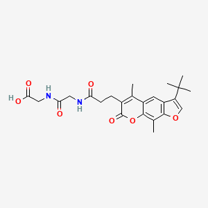 molecular formula C24H28N2O7 B11143487 N-[3-(3-tert-butyl-5,9-dimethyl-7-oxo-7H-furo[3,2-g]chromen-6-yl)propanoyl]glycylglycine 