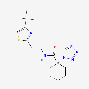 molecular formula C17H26N6OS B11143613 N-{2-[4-(tert-butyl)-1,3-thiazol-2-yl]ethyl}-1-(1H-1,2,3,4-tetraazol-1-yl)-1-cyclohexanecarboxamide 