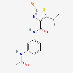 molecular formula C15H16BrN3O2S B11143912 N-[3-(acetylamino)phenyl]-2-bromo-5-isopropyl-1,3-thiazole-4-carboxamide 