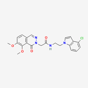 molecular formula C22H21ClN4O4 B11144108 N-[2-(4-chloro-1H-indol-1-yl)ethyl]-2-[7,8-dimethoxy-1-oxo-2(1H)-phthalazinyl]acetamide 