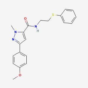 molecular formula C20H21N3O2S B11144117 3-(4-methoxyphenyl)-1-methyl-N-[2-(phenylsulfanyl)ethyl]-1H-pyrazole-5-carboxamide 