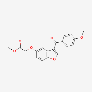 molecular formula C19H16O6 B11144124 Methyl ({3-[(4-methoxyphenyl)carbonyl]-1-benzofuran-5-yl}oxy)acetate 