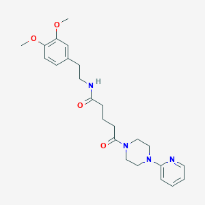 molecular formula C24H32N4O4 B11144238 N~1~-(3,4-dimethoxyphenethyl)-5-oxo-5-[4-(2-pyridyl)piperazino]pentanamide 