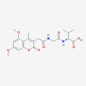 molecular formula C21H26N2O8 B11144372 N-[(5,7-dimethoxy-4-methyl-2-oxo-2H-chromen-3-yl)acetyl]glycyl-D-valine 