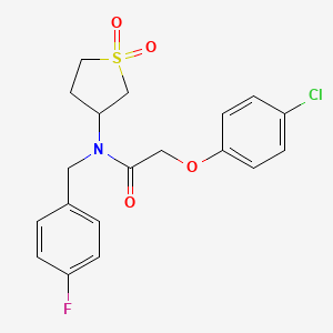 molecular formula C19H19ClFNO4S B11144407 2-(4-chlorophenoxy)-N-(1,1-dioxidotetrahydrothiophen-3-yl)-N-(4-fluorobenzyl)acetamide 