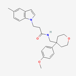 molecular formula C25H30N2O3 B11144451 N-{[4-(4-methoxyphenyl)tetrahydro-2H-pyran-4-yl]methyl}-3-(5-methyl-1H-indol-1-yl)propanamide 
