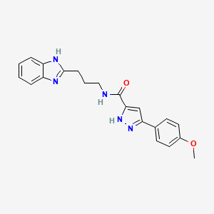 molecular formula C21H21N5O2 B11144470 N-[3-(1H-benzimidazol-2-yl)propyl]-5-(4-methoxyphenyl)-1H-pyrazole-3-carboxamide 