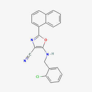 molecular formula C21H14ClN3O B11144733 5-[(2-Chlorobenzyl)amino]-2-(naphthalen-1-yl)-1,3-oxazole-4-carbonitrile 