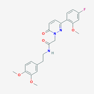 molecular formula C23H24FN3O5 B11144806 N~1~-(3,4-dimethoxyphenethyl)-2-[3-(4-fluoro-2-methoxyphenyl)-6-oxo-1(6H)-pyridazinyl]acetamide 
