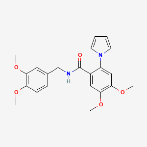molecular formula C22H24N2O5 B11144864 N-(3,4-dimethoxybenzyl)-4,5-dimethoxy-2-(1H-pyrrol-1-yl)benzamide 