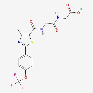molecular formula C16H14F3N3O5S B11145026 N-({4-methyl-2-[4-(trifluoromethoxy)phenyl]-1,3-thiazol-5-yl}carbonyl)glycylglycine 