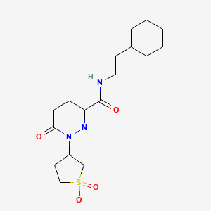 molecular formula C17H25N3O4S B11145103 N-[2-(cyclohex-1-en-1-yl)ethyl]-1-(1,1-dioxidotetrahydrothiophen-3-yl)-6-oxo-1,4,5,6-tetrahydropyridazine-3-carboxamide 