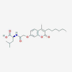 molecular formula C24H33NO6 B11145183 N-{[(3-hexyl-4-methyl-2-oxo-2H-chromen-7-yl)oxy]acetyl}-L-leucine 