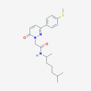 molecular formula C21H29N3O2S B11145189 N-(6-methylheptan-2-yl)-2-{3-[4-(methylsulfanyl)phenyl]-6-oxopyridazin-1(6H)-yl}acetamide 