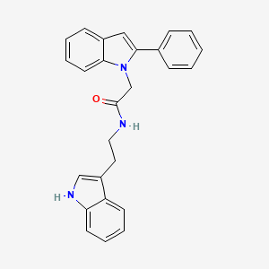 molecular formula C26H23N3O B11145227 N-[2-(1H-indol-3-yl)ethyl]-2-(2-phenyl-1H-indol-1-yl)acetamide 