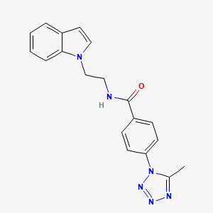 molecular formula C19H18N6O B11145297 N-[2-(1H-indol-1-yl)ethyl]-4-(5-methyl-1H-1,2,3,4-tetraazol-1-yl)benzamide 