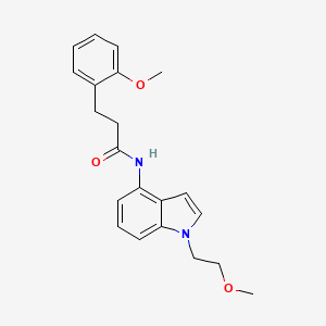 molecular formula C21H24N2O3 B11145324 N-[1-(2-methoxyethyl)-1H-indol-4-yl]-3-(2-methoxyphenyl)propanamide 
