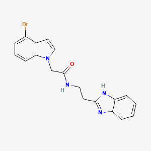 molecular formula C19H17BrN4O B11145374 N-[2-(1H-1,3-benzimidazol-2-yl)ethyl]-2-(4-bromo-1H-indol-1-yl)acetamide 