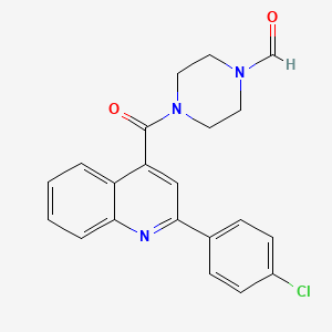 molecular formula C21H18ClN3O2 B11145515 4-{[2-(4-Chlorophenyl)-4-quinolinyl]carbonyl}-1-piperazinecarbaldehyde 