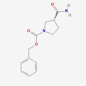 molecular formula C13H16N2O3 B111457 (R)-Benzyl 3-carbamoylpyrrolidine-1-carboxylate CAS No. 1217835-98-7