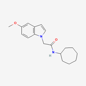 molecular formula C18H24N2O2 B11145843 N-cycloheptyl-2-(5-methoxy-1H-indol-1-yl)acetamide 