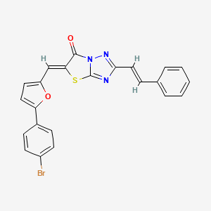 molecular formula C23H14BrN3O2S B11146042 (5Z)-5-{[5-(4-bromophenyl)furan-2-yl]methylidene}-2-[(E)-2-phenylethenyl][1,3]thiazolo[3,2-b][1,2,4]triazol-6(5H)-one 