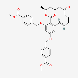 molecular formula C36H38O9 B11146095 Methyl 4-({[(11E)-14-{[4-(methoxycarbonyl)phenyl]methoxy}-3-methyl-1,7-dioxo-3,4,5,6,7,8,9,10-octahydro-1H-2-benzoxacyclotetradecin-16-YL]oxy}methyl)benzoate 