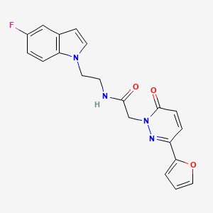 molecular formula C20H17FN4O3 B11146156 N-[2-(5-fluoro-1H-indol-1-yl)ethyl]-2-[3-(furan-2-yl)-6-oxopyridazin-1(6H)-yl]acetamide 