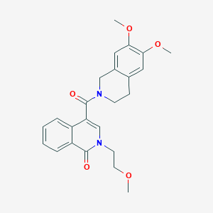 molecular formula C24H26N2O5 B11146223 4-[(6,7-dimethoxy-3,4-dihydroisoquinolin-2(1H)-yl)carbonyl]-2-(2-methoxyethyl)isoquinolin-1(2H)-one 