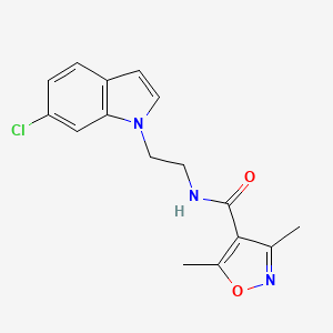 molecular formula C16H16ClN3O2 B11146772 N-[2-(6-chloro-1H-indol-1-yl)ethyl]-3,5-dimethyl-4-isoxazolecarboxamide 