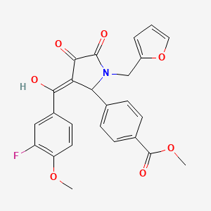 molecular formula C25H20FNO7 B11146788 methyl 4-[3-(3-fluoro-4-methoxybenzoyl)-1-[(furan-2-yl)methyl]-4-hydroxy-5-oxo-2,5-dihydro-1H-pyrrol-2-yl]benzoate 